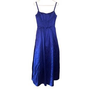 Jessica McClintock Gunne Sax formal Royal blue corset rhinestone trim gown (5)